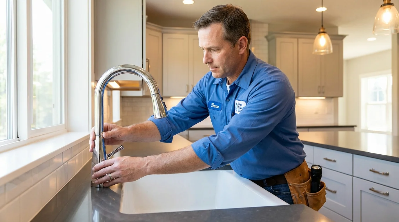 Kitchen faucet installation by Johns Plumbing LLC in Stanhope